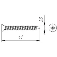 Саморезы пот/г по металлу (мелкая резьба) 3,5x41 оксид (уп 500шт) ведро №3