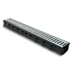 Комплект GIDROLICA Light DN100 A15: лоток водоотводный пластиковый с решеткой оцинкованной 1000*115*96 мм арт.08006/080066