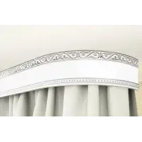 Карниз "Монарх" с поворотами 2,8 белый глянец/хром, 3-х рядный (бленда 7см)