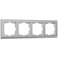 Рамка четырехместная Werkel Stark, серебряная, WL04-Frame-04, W0041806*