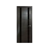 Дверь VERDA ВЕРТИКАЛЬ-2 стекло черное, неро 70, шпон