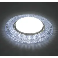 Светильник точечный Feron CD4020 со светодиодной подсветкой, 20LED*2835 SMD 6400K, 15W GX53 без лампы, прозрачный, хром, с драйвером в комплекте
