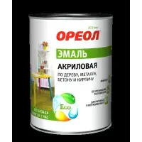 Эмаль ОРЕОЛ акриловая глянцевая белая (пластик) 2,5 кг