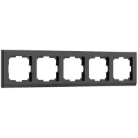 Рамка пятиместная Werkel Stark, черная, WL04-Frame-05-black