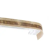 Карниз "Монарх" с поворотами 3,6 антик золото, 3-х рядный (бленда 7см)