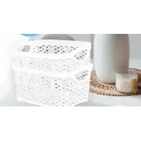 Корзинка для хранения Keeplex Fiori с ручками 3,3л 23,6х17,6х12,6см белое облако