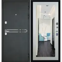 Дверь мет. ДВЕРИ РЕГИОНОВ Президент S1Z 885х2050 "Пр" антик графит+блест+лак/ФЛЗ белый сандал