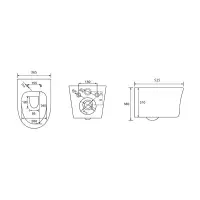 Унитаз подвесной AQUATEK НИКА безободковый 525*365*360мм, тонкое сиденье с механизмом плавного закрывания, крепеж