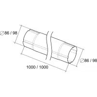 Труба круглая соединит.GL, 90мм, 1м RAL 6005