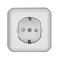 Розетка 1-местная ОП Прима 16А 250В защ. шторки с заземл. бел. Systeme Electric RA16-003-1M-B (РА16-003/1М-б) *