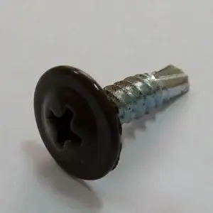 Саморезы с прессшайбой сверло 4,2х16 RAL 8017 (уп 1000шт)