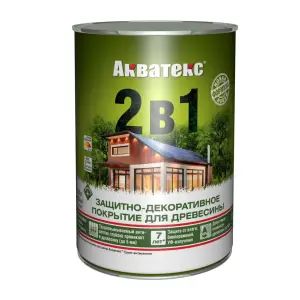 Основа алкидная Акватекс 2 в 1 - рябина 0,8л УФ-защита, влажн. древесина 40%