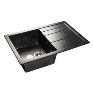 Мойка композитная GRANFEST Quadro 780х500 Черный с крылом