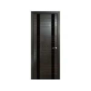 Дверь VERDA ВЕРТИКАЛЬ-2 стекло черное, неро 70, шпон