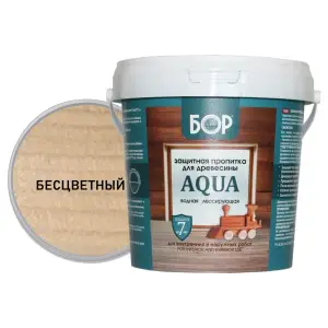 Пропитка защитная БОР AQUA для наружных и внутренних работ БЕСЦВЕТНАЯ 0,9кг