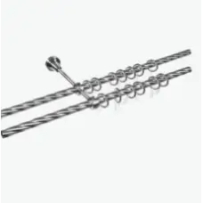 Карниз кованый "Твист" d25мм серебро-мат однорядный, рифленая штанга 2,4