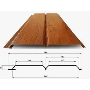 М/Сайдинг МП Ecosteel Textur **, L брус, толщина 0.45 мм, размер 0,264*м2