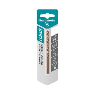 Сверло по металлу 04,0х75мм RENNBOHR COBALT CARD, ЦХ , HSS-Co, Р6М5К5 (2 шт)