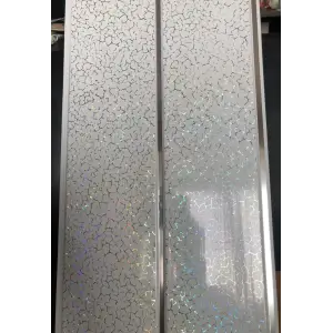 Панель ПВХ 0,24*3м софито/потолочная Кракелюр/хром 2-х секц. 8мм Грин Лайн