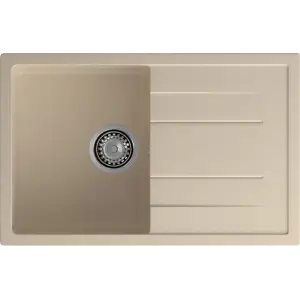 Мойка композитная GRANFEST QUADRO 780L 770х495 кашемир с крылом