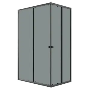 Ограждение душевое NIAGARA Eco NG-1118-14QT (110х80х190) прямоугольник,раздвижное,черный,стекло тонированное,1 место