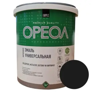 Эмаль ОРЕОЛ акриловая матовая чёрная 2,5 кг