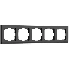 Рамка пятиместная Werkel Stark, черная, WL04-Frame-05-black