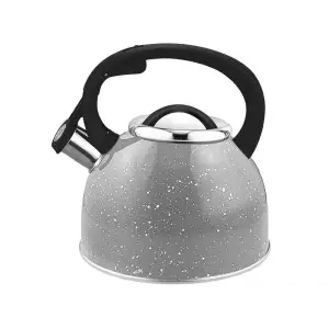 Чайник из нержавеющей стали 2,5 л MALLONY Arte, серый с белыми точками, со свистком
