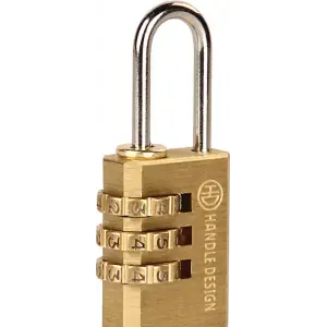 Замок кодовый навесной HANDLE DESIGN 3PB-20 золото
