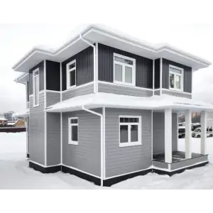 М/сайдинг Квадро брус (GL) Драп RAL7004 (сигнально-серый) толщина 0,45мм, размер 0,34*3.35 м.п. (в пленке)