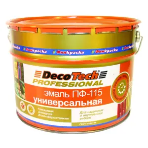 Эмаль ПФ-115 серая (RAL 7040) 2,8 кг DecoTech ГОСТ 6465-76 (Т-ра перевозки не ниже -4град)
