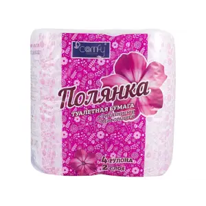 Бумага туалетная Comfy "Полянка" двухслойная 4 рулона