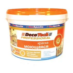 Краска ВД интерьерная моющаяся матовая латексная DecoTech 9л База С
