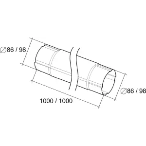 Труба круглая соединит.GL, 90мм, 1м RAL 6005