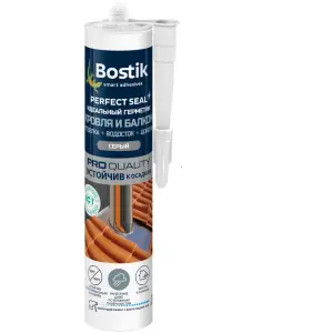 Герметик-клей гибридный BOSTIK Perfect Seal Кровля и Балкон серый 290мл (Т-ра перевозки не ниже -15град)