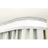 Карниз "Монарх" с поворотами 2,8 белый глянец/хром, 3-х рядный (бленда 7см)