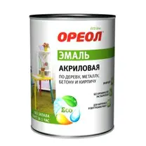 Эмаль ОРЕОЛ акриловая глянцевая серая 0,9 кг