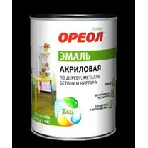 Эмаль ОРЕОЛ акриловая глянцевая белая (пластик) 2,5 кг