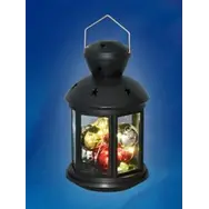 Фонарь со светодиодной гирляндой внутри, на батарейке 10 LED (RGB), 12*20 см, ULD-L1220-010/DTB/RGB BLACK