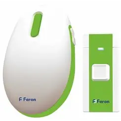 Звонок Feron (36 мелодии) беспроводной электрический, белый, зеленый, E-375