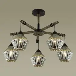 Люстра 4564/5C COUNTY LN21 черный, дерево E27 5*60W 220V JUSTINE*
