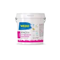 Краска ВД интерьерная супербелая WEDO WD3 1,3кг
