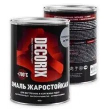 Краска жаростойкая Decorix чёрная 0,8кг (+1000°С)
