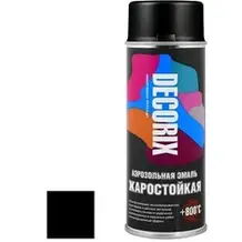 Эмаль аэрозольная акриловая жаростойкая Decorix черная (+800°С) 520 мл